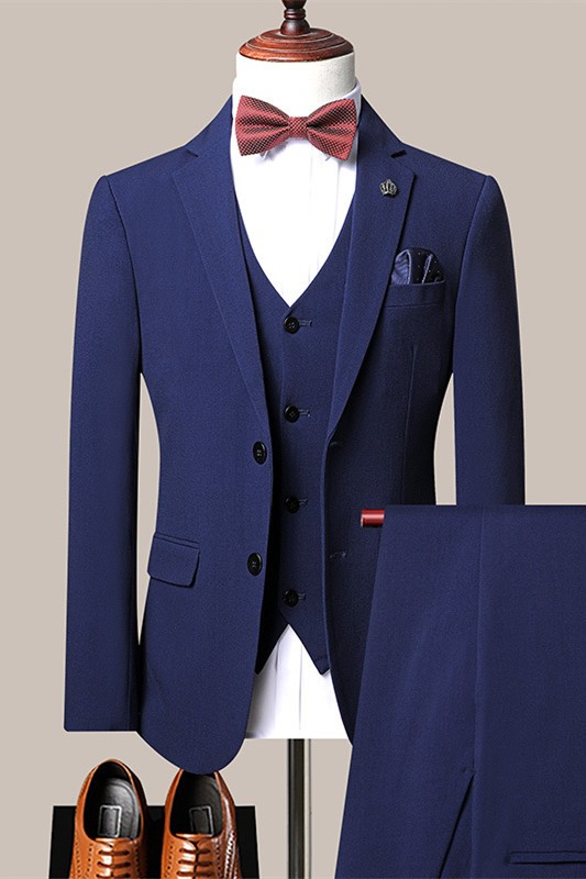 Mason Dark Navy Fashion Three Pieces Formal Business Men Suits