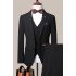 Isaiah Simple Black Notched Lapel Business Men Suits