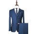 Justin Fashion Blue Three Pieces Formal Notched Lapel Business Suits