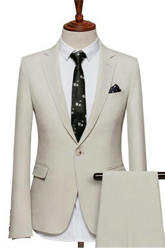 Robert Light Champagne One Button Notched Lapel Men Suits