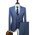Isaac Blue Three Pieces Formal Peaked Lapel Men Suits