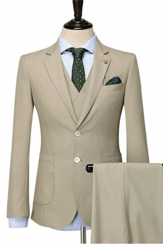 Landon Champagne Three Pieces Slim Fit Stylish Men Suits for Business