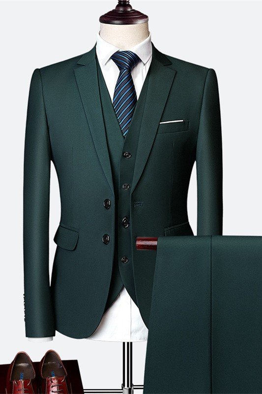 Owen Dark Green Fashion Three Pieces Bespoke Men Suits