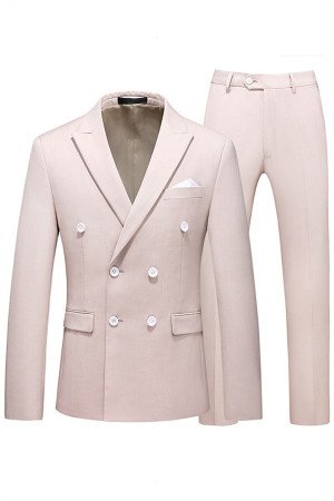 Luis Pink Double Breasted Peaked Lapel Close Fitting Stylish Men Suits Luis Pink Double Breasted Peaked Lapel Close Fitting Stylish Men Suits