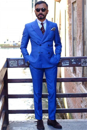 Bryan Royal Blue Double Breasted Stylish Best Fitted Prom Outfits Bryan Royal Blue Double Breasted Stylish Best Fitted Prom Outfits