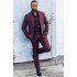 Carlos Burgundy New Arrival Notched Lapel Slim Fit Prom Suits