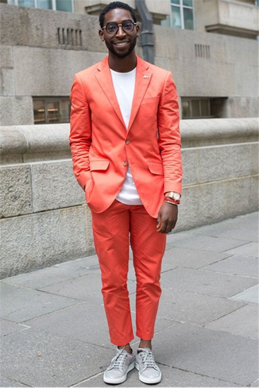 Jeremiah Orange Notched Lapel Close Fitting Prom Men Suits