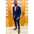 Brian Chic Dark Blue One Button Two Pieces Prom Suits for Men