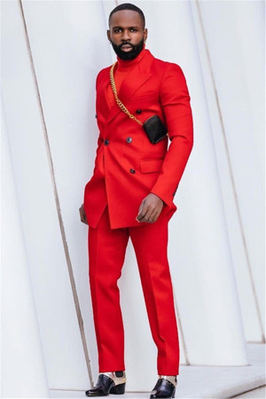 Hayden Red Peaked Lapel Double Breasted Fashion Prom Men Suits Hayden Red Peaked Lapel Double Breasted Fashion Prom Men Suits