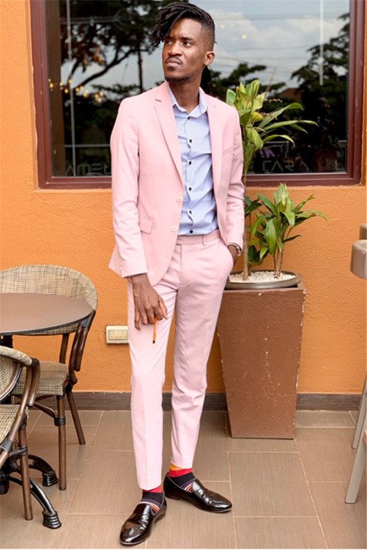 Eric New Arrival Pink Slim Fit Bespoke Men Suits for Prom