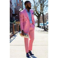 Xavier Candy Pink Peaked Lapel Double Breasted Men Suits Xavier Candy Pink Peaked Lapel Double Breasted Men Suits
