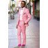 Kyle Pink Fashion Slim Fit Peaked Lapel Prom Men Suits