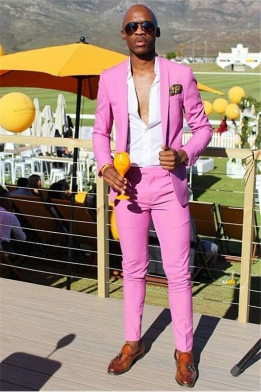 Ian Purple Shawl Lapel Stylish Bespoke Prom Men Suits