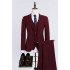 Cole Burgundy Slim Fit Three Pieces Modern Business Men Suits