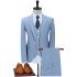 Caden Sky Blue Summer Linen Notched Lapel Three Pieces Business Suits