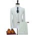 Kaden Bespoke White Three Pieces Peaked Lapel Men Suits