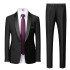 Henry Latest Design Black Shawl Lapel Wedding Groom Suits with One Button