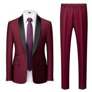 Alejandro Chic Burgundy Two Pieces Shawl Lapel Wedding Suits Alejandro Chic Burgundy Two Pieces Shawl Lapel Wedding Suits