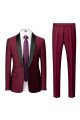 Alejandro Chic Burgundy Two Pieces Shawl Lapel Wedding Suits