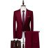 Richard Stylish Burguny Two Pieces One Button Men Suits