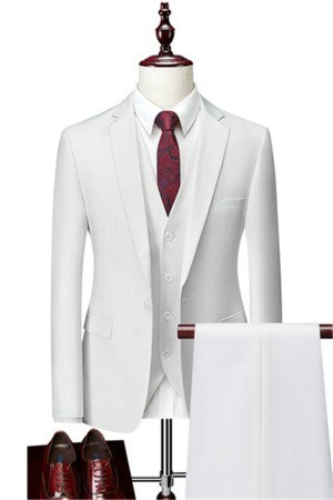 Devin White Three Pieces Simple Slim Fit Men Suits for Business