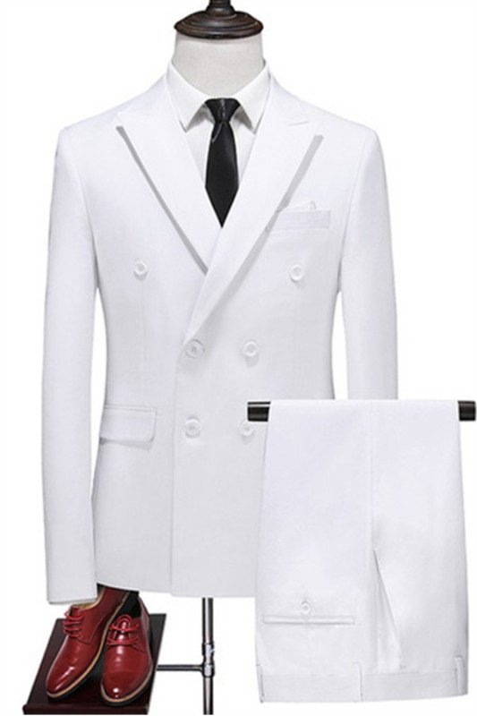 Christopher Stylish White Double Breasted Business Men Suits