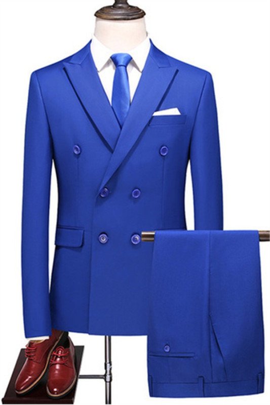 Andrew Royal Blue New Arrival Double Breasted Bespoke Men Suits