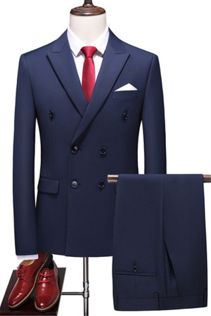 Anthony Dark Navy Stylish Double Breasted Slim Fit Men Suits Anthony Dark Navy Stylish Double Breasted Slim Fit Men Suits