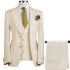 Alexander Light Champagne Three Pieces Close Fitting Men Suits