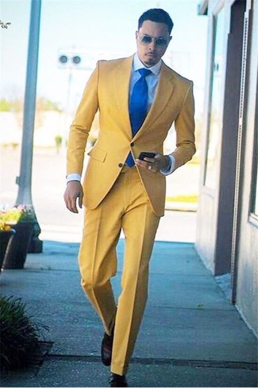 Noah New Arrival Yellow Notched Lapel Fashion Men Suits for Prom