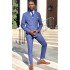 Logan Blue Double Breasted Stylish Peaked Lapel Men Suits