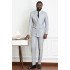 Nathan Newest Silver Double Breasted Peaked Lapel Men Suits for Prom