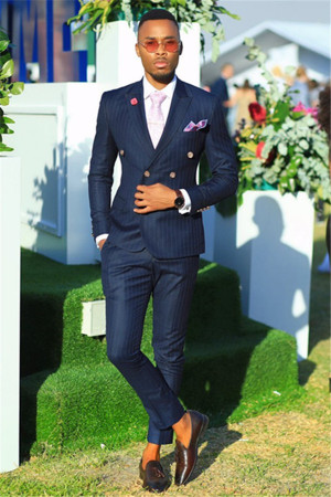 Benjamin Dark Navy Chic Double Breasted Slim Fit Men Suits Benjamin Dark Navy Chic Double Breasted Slim Fit Men Suits