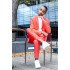 Elijah Stylish Orange Notched Lapel Twoo Pieces Men Suits