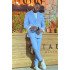 Angel Chic Sky Blue Double Breasted Bespoke Men Suits for Prom