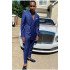 Zachary Dark Blue Chic Notch Lapel Double Breasted Men Suits