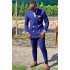 Jackson Royal Blue Striped Double Breasted Prom Suits