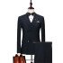 Kevin Chic Black Striped Double Breasted Peaked Lapel Men Suits