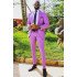 Lastest Design Stylish Purple Peaked Lapel Slim Fit Prom Suits