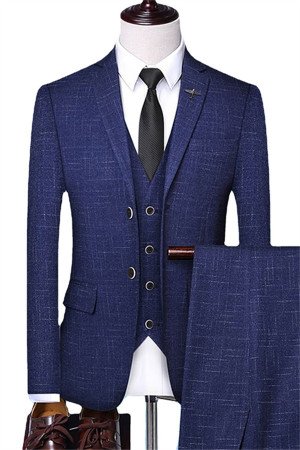 Isaiah Fashion Blue Close Fitting Three Pieces Men Suits for Business