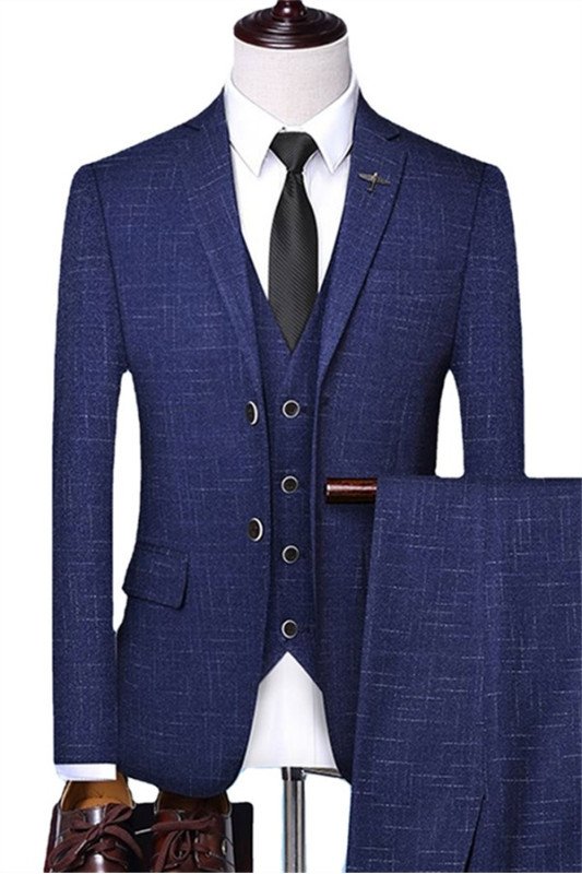Isaiah Fashion Blue Close Fitting Three Pieces Men Suits for Business