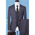 Mason Dark Gray Notched Lapel Three Pieces Slim Fit Men Suits