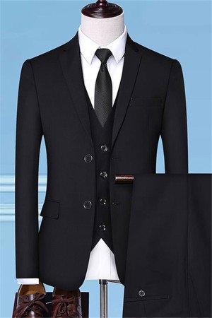 Gavin Simple Black Three Pieces Formal Bespoke Business Suits Gavin Simple Black Three Pieces Formal Bespoke Business Suits