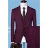 Zachary Stylish Burgundy Three Pieces Slim Fit Business Men Suits