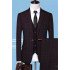 Elijah Modern Burgundy Plaid Three Pieces Men Suits for Business