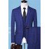 Gabriel New Arrival Blue Plaid Three Pieces Slim Fit Men Suits