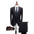 Benjamin Fashion Black Slim Fit Peaked Lapel Three Pieces Men Suits