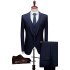 Nathan Dark Navy Three Pieces Best Fitted Bespoke Formal Business Suits