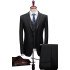 Jonathan Fashion Black Three Pieces Notched Lapel Formal Suits