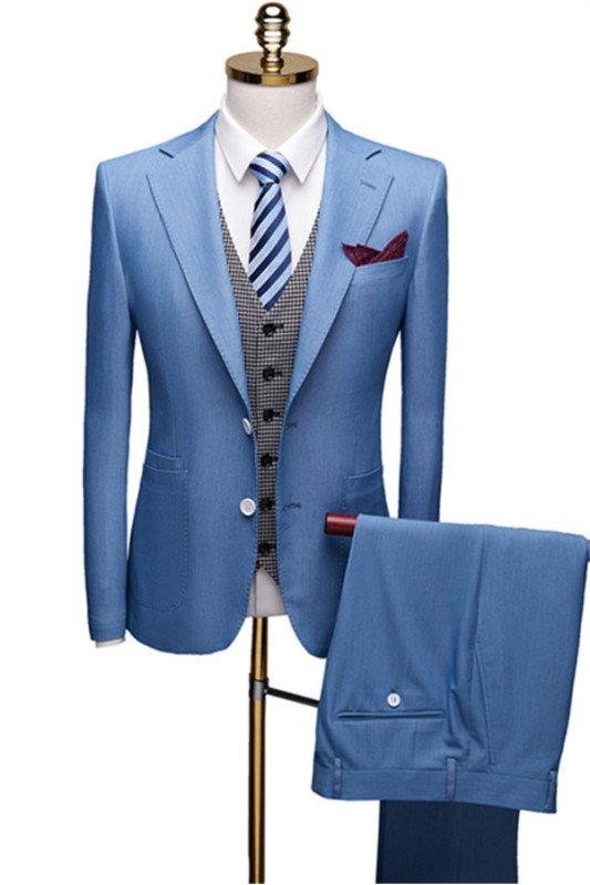Christian Blue Two Pieces Slim Fit Bespoke Men Suits